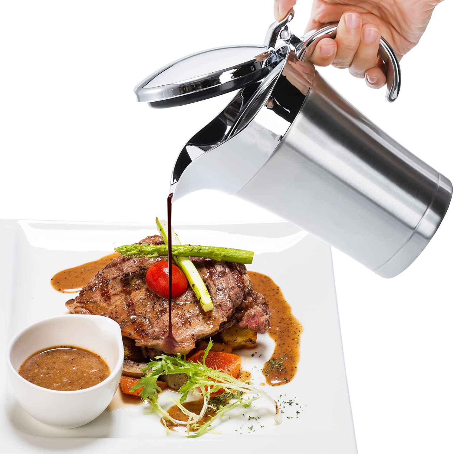 Amazon.com | Stainless Steel thermal Gravy Boat, 25 Oz Double